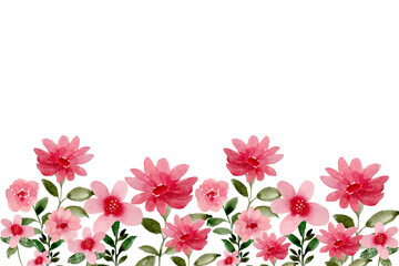 Watercolor flower border for wedding, birthday, card, background, invitation, wallpaper, sticker, decoration etc.