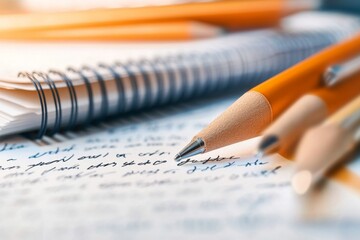 A highly detailed close-up of an academic module booklet with handwritten notes