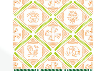 Indian Traditional Chunri Bandhani Design Allover Seamless Repeat Pattern On Pink Background