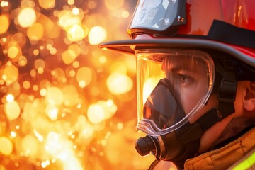 Fototapeta premium A firefighter taking a physical endurance assessment before joining the force