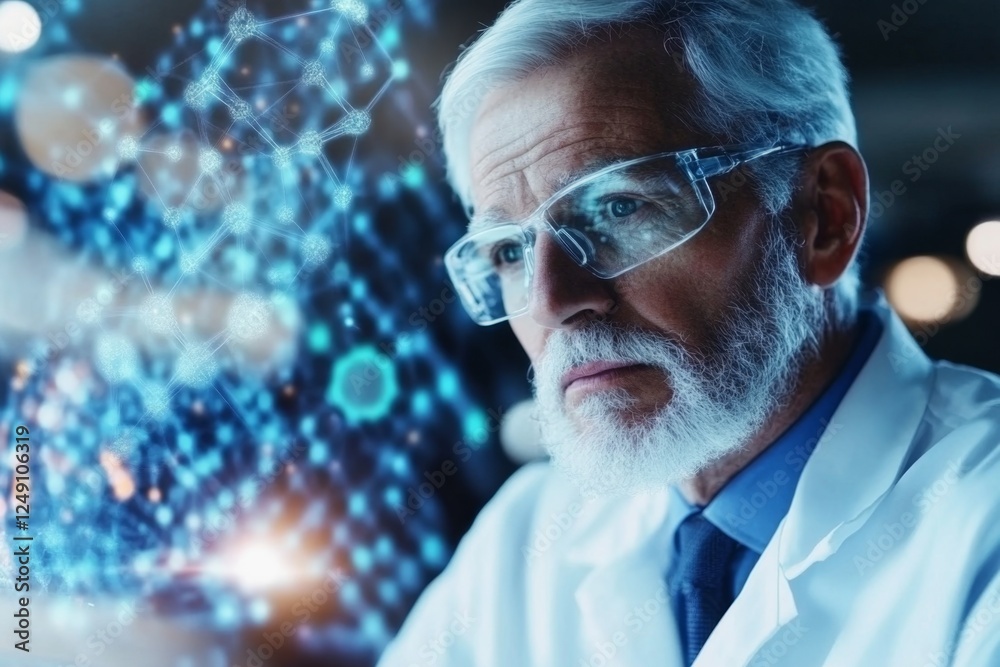 Aufkleber a forensic scientist analyzing dna samples in a high-tech crime lab