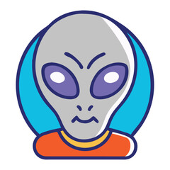 Gray Alien Face Sci Fi Icon