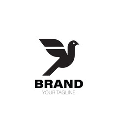 Fototapeta premium Pigeon Logo. Pigeon Logo Design. Pigeon Logo Brand. Pigeon Logo Vector Design Isolated on White Background