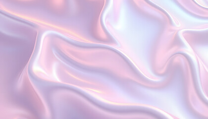 Obraz premium 3D render of an abstract wavy holographic cloth, mindfulness theme. with white shades