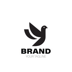Pigeon Logo. Pigeon Logo Design. Pigeon Logo Brand. Pigeon Logo Vector Design Isolated on White Background