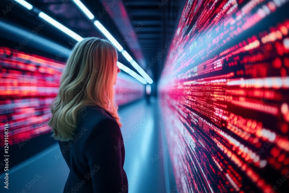 Poster a high-tech futuristic research facility where ai instantly retrieves reference materials from a hol