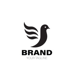 Fototapeta premium Pigeon Logo. Pigeon Logo Design. Pigeon Logo Brand. Pigeon Logo Vector Design Isolated on White Background