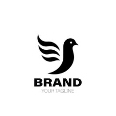 Pigeon Logo. Pigeon Logo Design. Pigeon Logo Brand. Pigeon Logo Vector Design Isolated on White Background