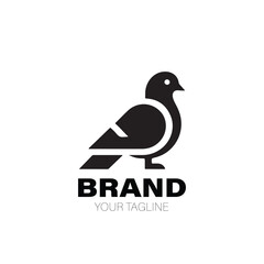 Pigeon Logo. Pigeon Logo Design. Pigeon Logo Brand. Pigeon Logo Vector Design Isolated on White Background