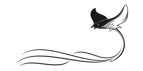 vector illustration of stingray in the sea