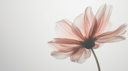 Obraz premium Delicate pastel cosmos flower close-up against soft backdrop