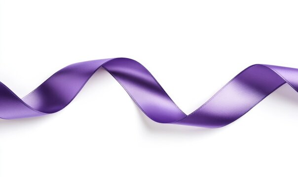Purple ribbon swirl, white background, elegant design, gift wrapping