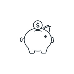 Piggy Bank icon symbol vector illustration isolated on white background