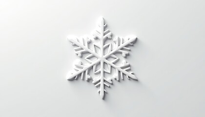 Stark Contrast: White Snowflake on a Pristine White Background
