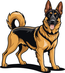 Belgian Malinois dog mascot logo design concept vector illustration white background	