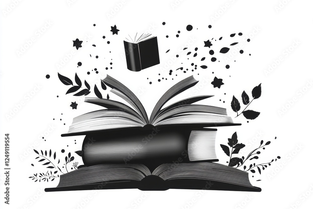 Poster A simple, clean icon of a library building with a book symbol on top, representing public libraries