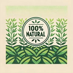 100% natural label sticker for organic product industry