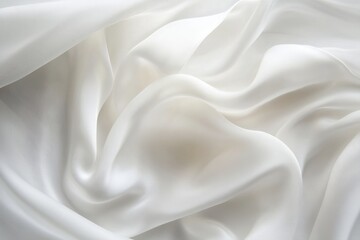 Obraz premium Draped white silk fabric, studio shot, soft folds, texture background, design
