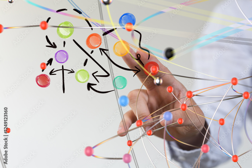 Poster Abstract technology group and data 3d - 3d