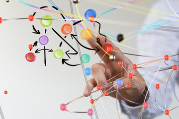 Abstract technology group and data 3d - 3d