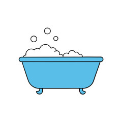 Modern Bathtub Vector Art with Bubbles