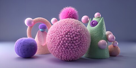 Exploration of vibrant macro augmented reality illustrations showcasing imaginative organic forms and textures