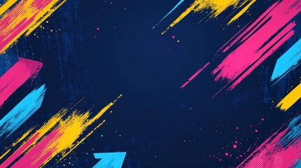 Vibrant Abstract Art Background with Colorful Brush Strokes
