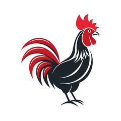 Elegant Rooster Vector Illustration with Smooth Layers.