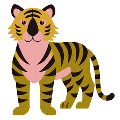 tiger cartoon isolated on white