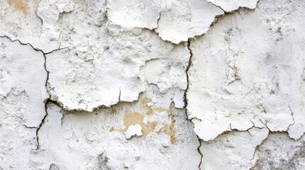 Obraz premium Cracked White Wall with Texture and Detail for Background Use