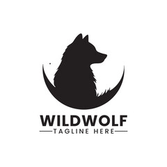 Wild Wolf Logo Vector Illustration fierce face logo design vector illustration, Design element for logo, poster, card, banner, emblem, t shirt. Vector illustration