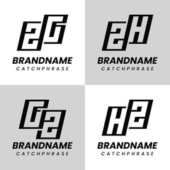Obraz premium Letters ZG GZ ZH HZ Monogram Logo Set, suitable for any business