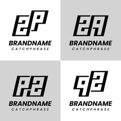 Letters ZP PZ ZQ QZ Monogram Logo Set, suitable for any business