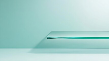 Floating Glass Shelf: A Minimalist 3D Render AI Generated