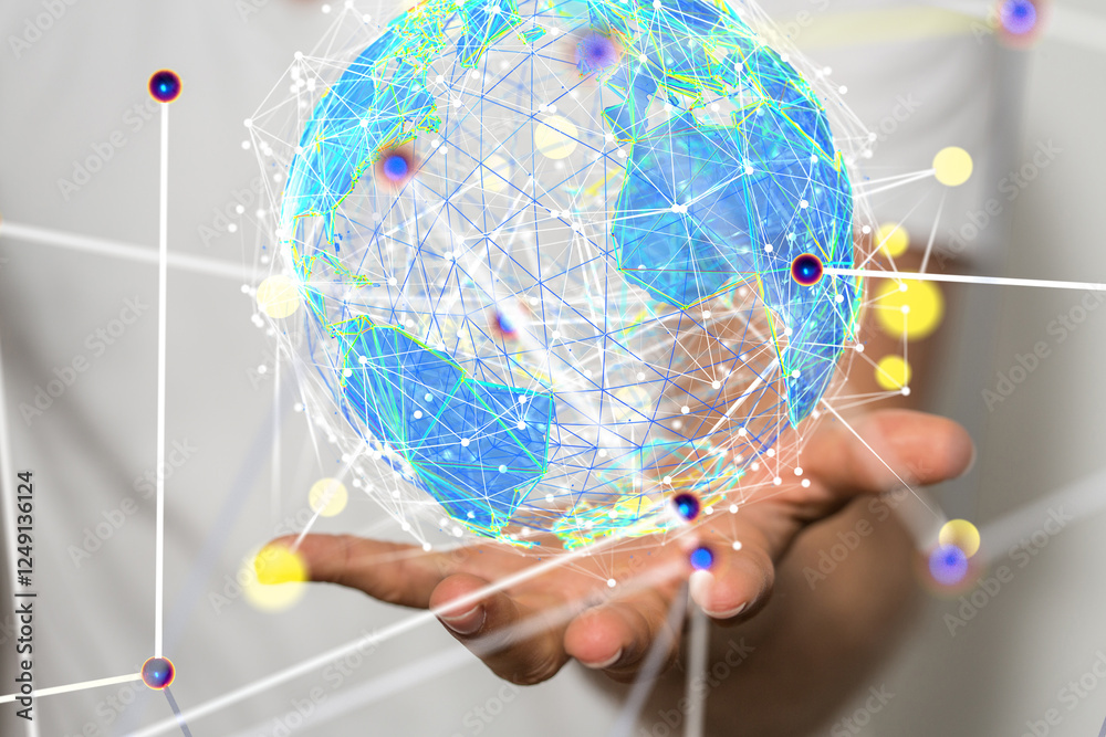 Aufkleber conference digital network and data concept 3d