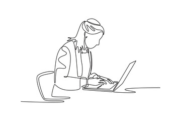 Campus activity concept. Single line draw design vector graphic illustration.