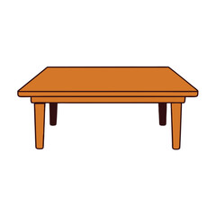 wooden table isolated on white