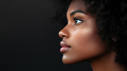 Fototapeta premium Young pretty girl with naturarl makeup on beige background. Skin care concept