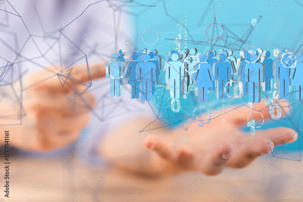 Poster communication network digital group connect - neural network exposure digital