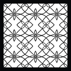 Fototapeta premium Vector ethnic pattern with symmetrical elements. Repeating geometric tiles from striped elements.Monochrome texture.Black and white pattern for wallpapers and backgrounds Decorative ethnic ornament fo