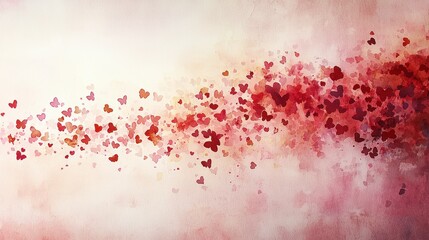 Colorful Abstract Background with Hearts in Shades of Red and Pink