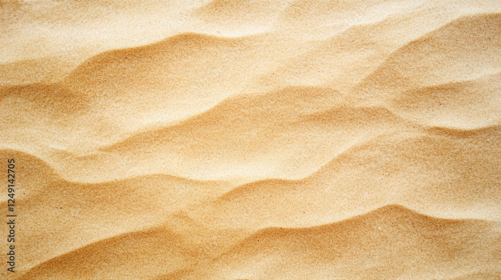 Poster Smooth sand dunes forming wavy patterns in the desert create a serene and textured backdrop, perfect for evoking themes of nature and travel in stunning landscapes