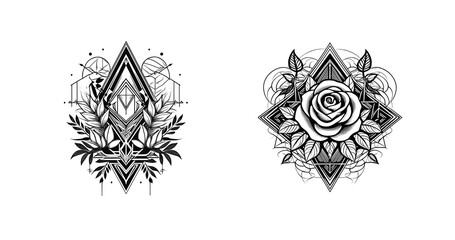 Tattoo Design Vorlage Abstrakte Grafische Elemente	