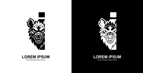 The logo design is in the shape of a hyena head combined with the letter i