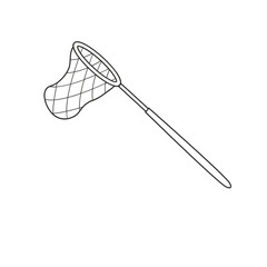 Outline simple icon fishing equipment illustration