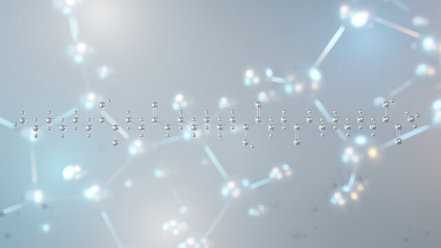 deferoxamine molecular structure, 3d model molecule, antidotes, structural chemical formula view from a microscope