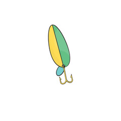 simple icon fishing equipment illustration