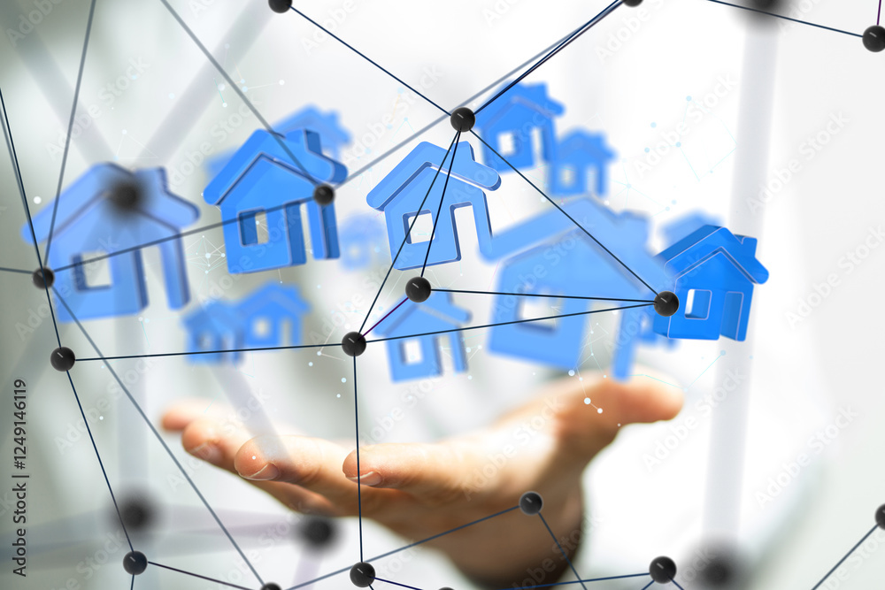 Poster iot home telecommunication network and wireless mobile internet