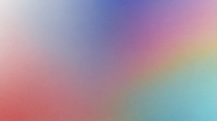 Obraz premium Soft pastel blue purple pink red orange yellow green abstract background. Color gradient ombre blend. Smooth blur haze. Bright light glow shimmer sparkle neon metallic. Noise grain texture mesh