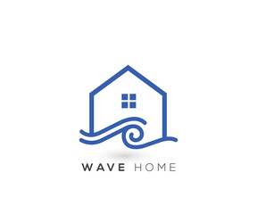 Waves home logo design template